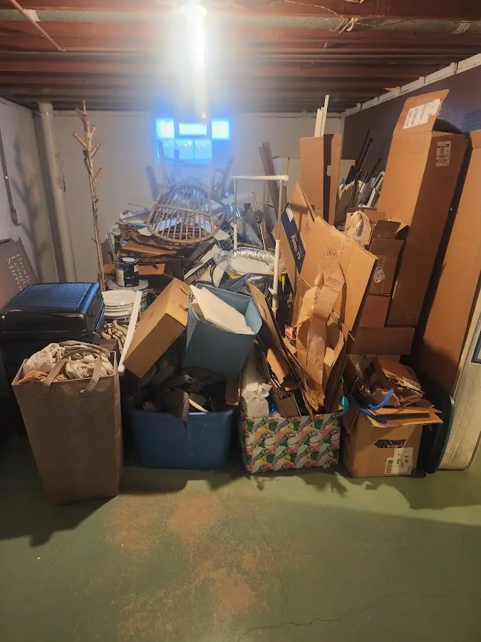 Roll-off dumpster container at job site for 6 Yard Dumpster Rental in Fort Valley